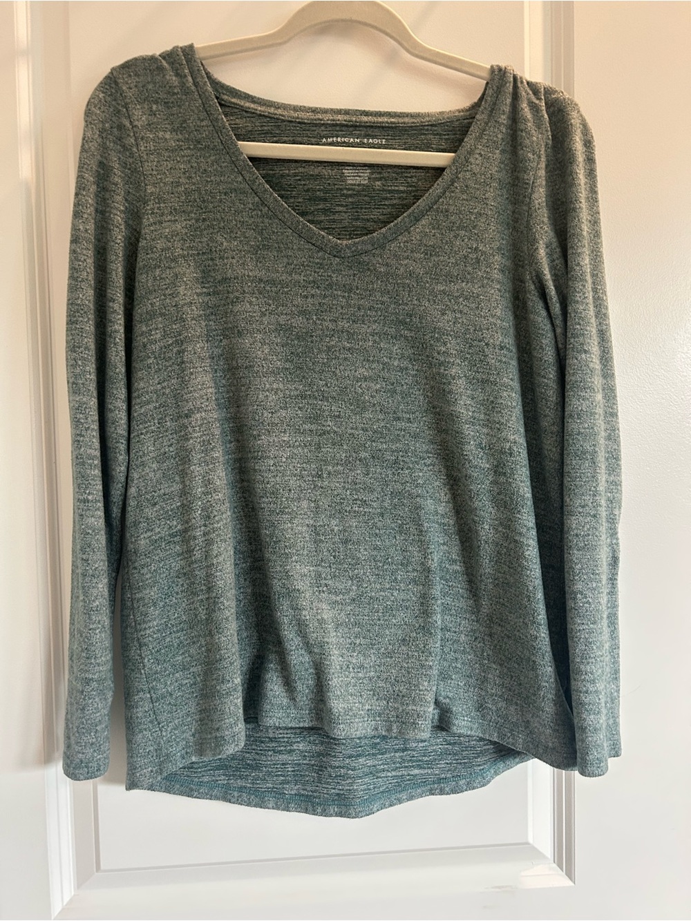 American Eagle Outfitters sage green soft and sexy V-Neck Long-Sleeve Top